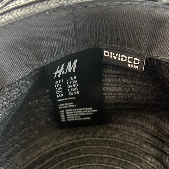 H&M Large Floppy Wide Brim Hat Black Packable - Picture 4 of 7